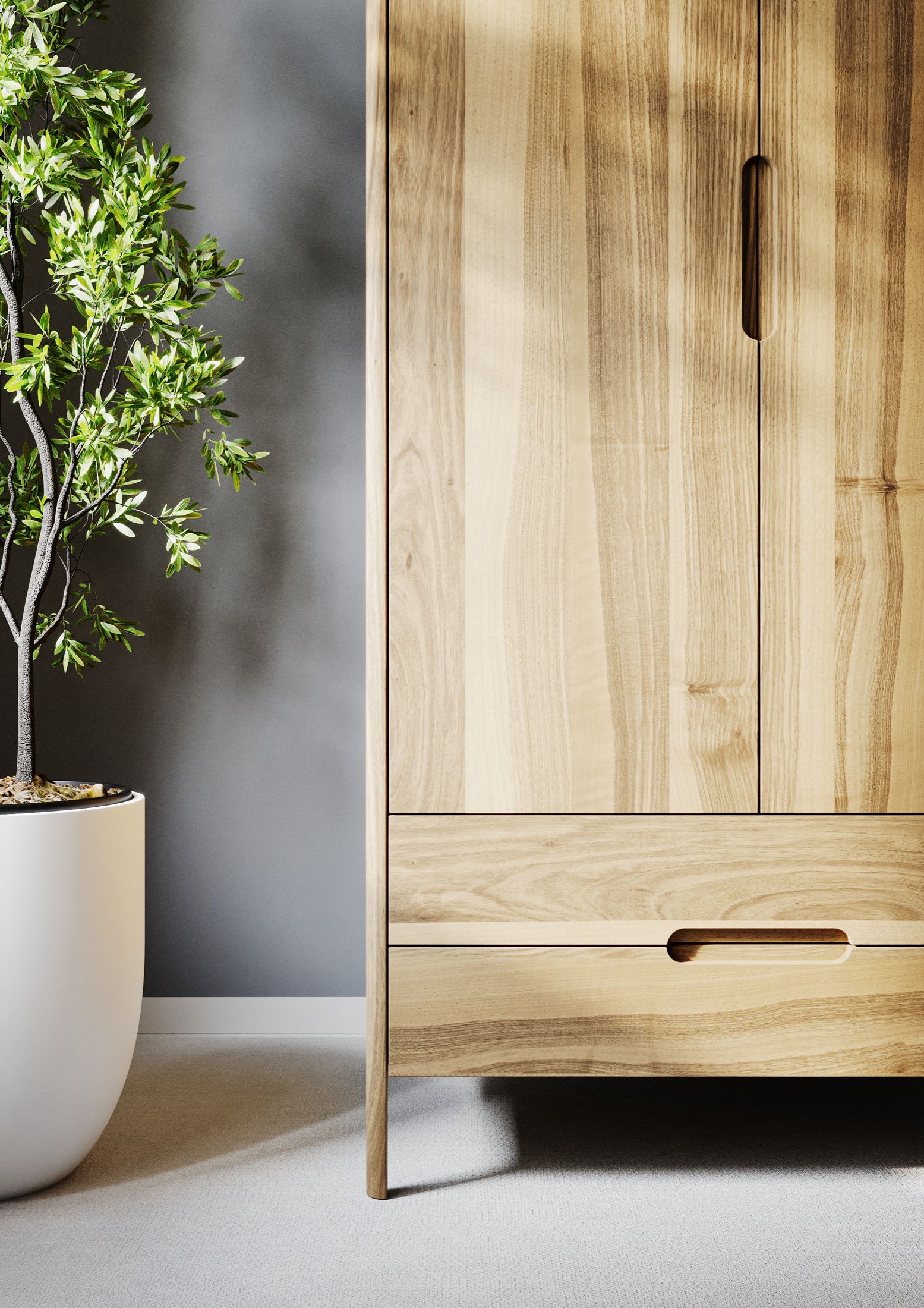 Linea-D Como wardrobe in solid wood